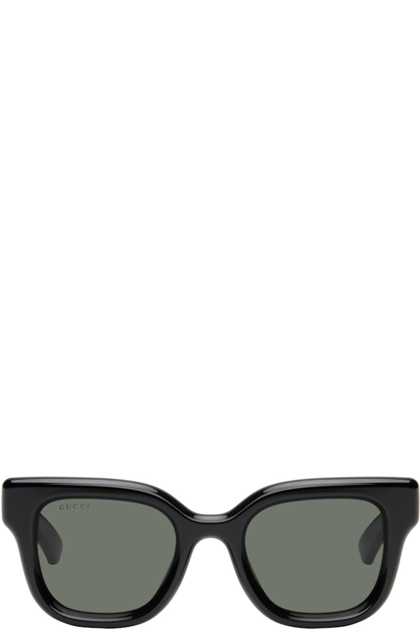 Square acetate-frame sunglasses in black.

· Gray lenses
· 100% UVA/UVB protection, category 3
· Logo etched at lens
· Integrated nose pads
· Logo hardware at temples
· Includes pouch
· Size: 49.22 145

Supplier color: Black