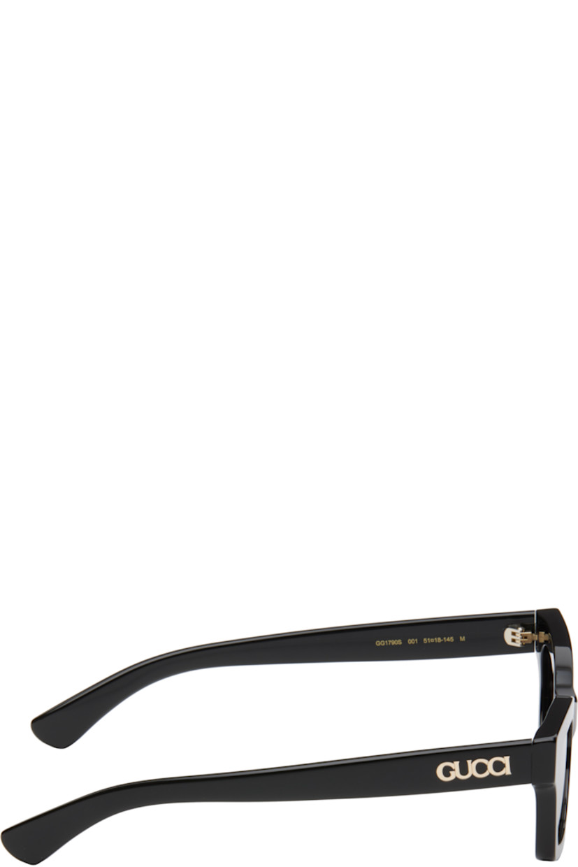 Cat-eye acetate-frame sunglasses in black.

· Gray lenses
· 100% UVA/UVB protection, category 3
· Logo etched at lens
· Integrated nose pads
· Inset logo hardware at temples
· Includes pouch
· Size: 51.18 145

Supplier color: Black