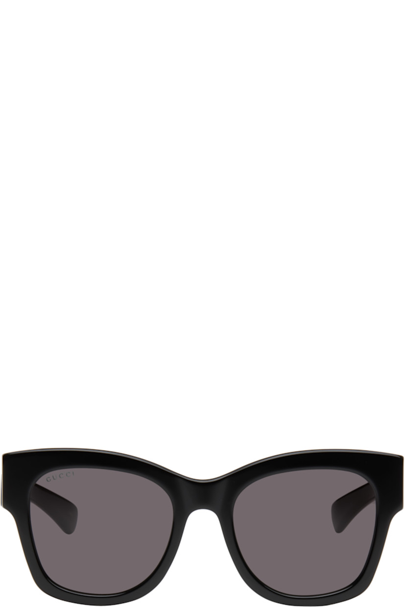 Square acetate-frame sunglasses in black.

· Gray lenses
· 100% UVA/UVB protection, category 3
· Logo etched at lens
· Integrated nose pads
· Inset logo hardware at temples
· Includes pouch
· Size: 53.20 145

Supplier color: Black