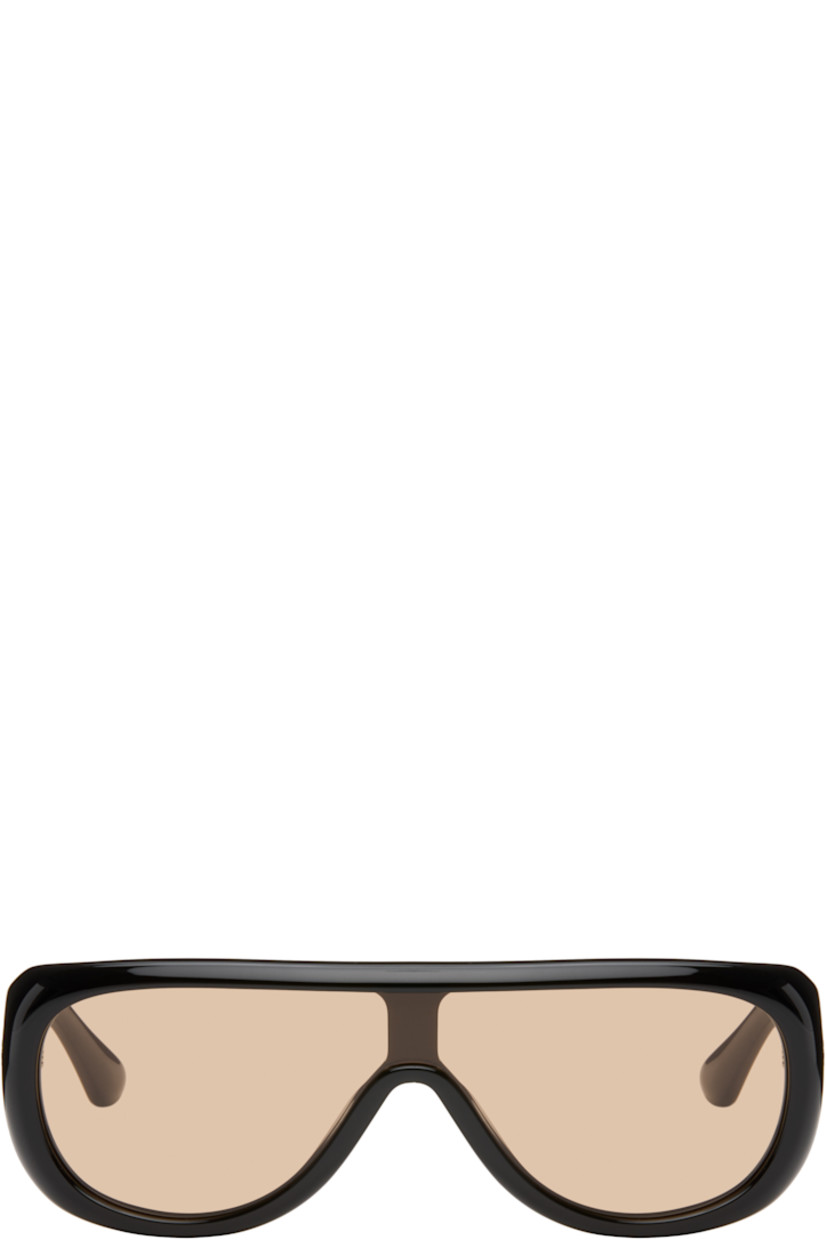 Handcrafted aviator-style acetate-frame sunglasses in black. 

· Orange lens
· 100% UVA/UVB protection 
· Integrated nose pads
· Rivets at temples
· Includes pouch
· Size: 52.22 135

Part of the exclusive SSENSE HEAT capsule.

Supplier color: Black/Yellow