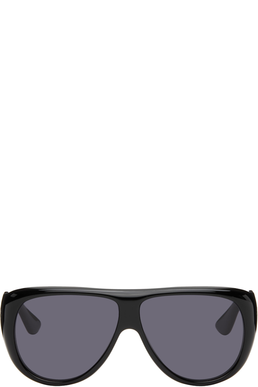 Handcrafted aviator-style cellulose acetate-frame sunglasses.

· Gray lenses 
· 100% UVA/UVB protection
· Integrated nose pads
· Rivets at temples
· Silver-tone hardware
· Includes pouch
· Size: 59.10 137

Part of the Icon collection.

Supplier color: Black/Black
