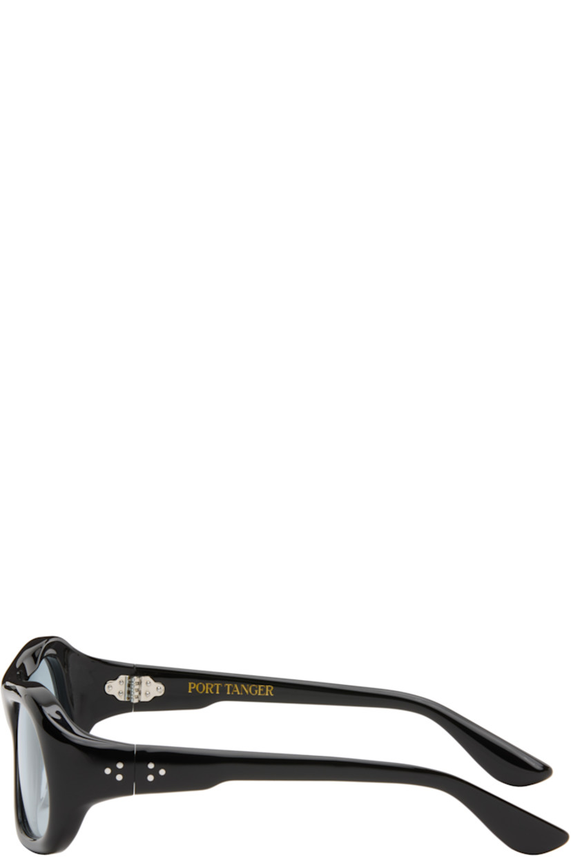 Handcrafted aviator-style cellulose acetate-frame sunglasses.

· Blue lenses
· 100% UVA/UVB protection
· Integrated nose pads
· Rivets at temples
· Silver-tone hardware
· Includes pouch
· Size: 55.20 137

Part of the Bast collection. 

Supplier color: Black/Rif blue