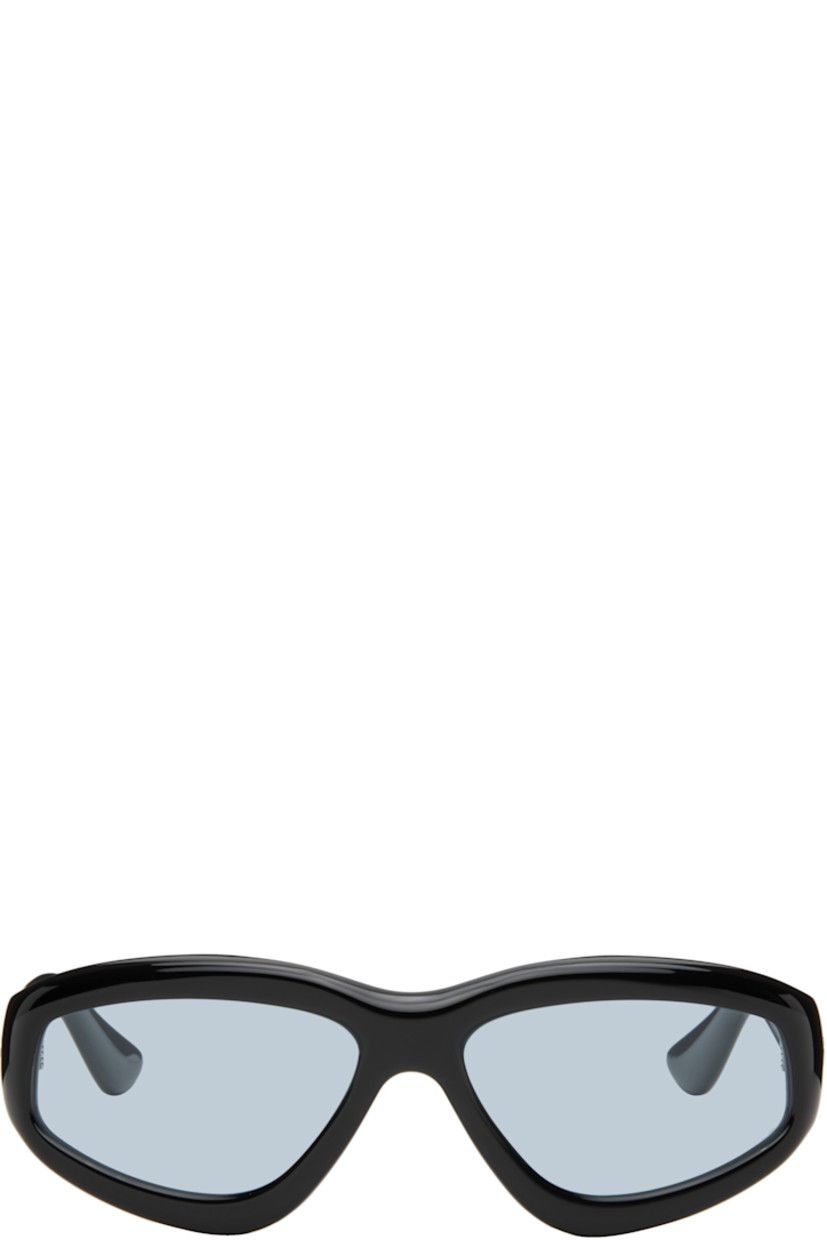 Handcrafted aviator-style cellulose acetate-frame sunglasses.

· Blue lenses
· 100% UVA/UVB protection
· Integrated nose pads
· Signature rivets at temples
· Includes pouch
· Size: 60.17 137

Part of the Bast collection.

Supplier color: Black/Rif Blue