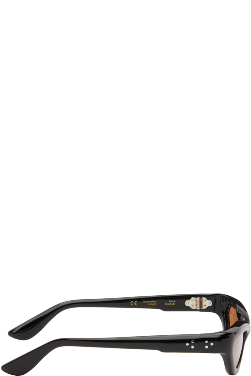 Handcrafted cat-eye cellulose acetate-frame sunglasses.

· Brown lenses
· 100% UVA/UVB protection
· Integrated nose pads
· Signature rivets at temples
· Includes pouch
· Size: 56.16 137

Part of the Bast collection.

Supplier color: Black/Amber