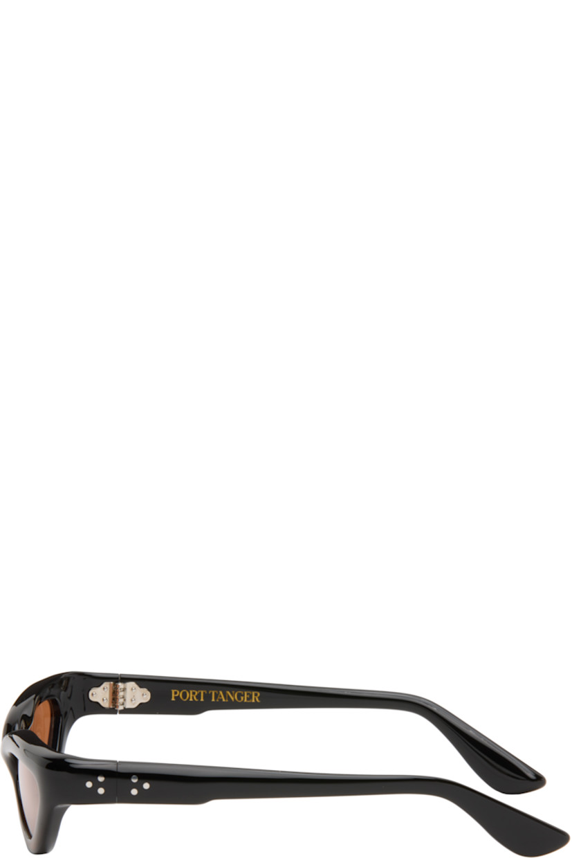 Handcrafted cat-eye cellulose acetate-frame sunglasses.

· Brown lenses
· 100% UVA/UVB protection
· Integrated nose pads
· Signature rivets at temples
· Includes pouch
· Size: 56.16 137

Part of the Bast collection.

Supplier color: Black/Amber