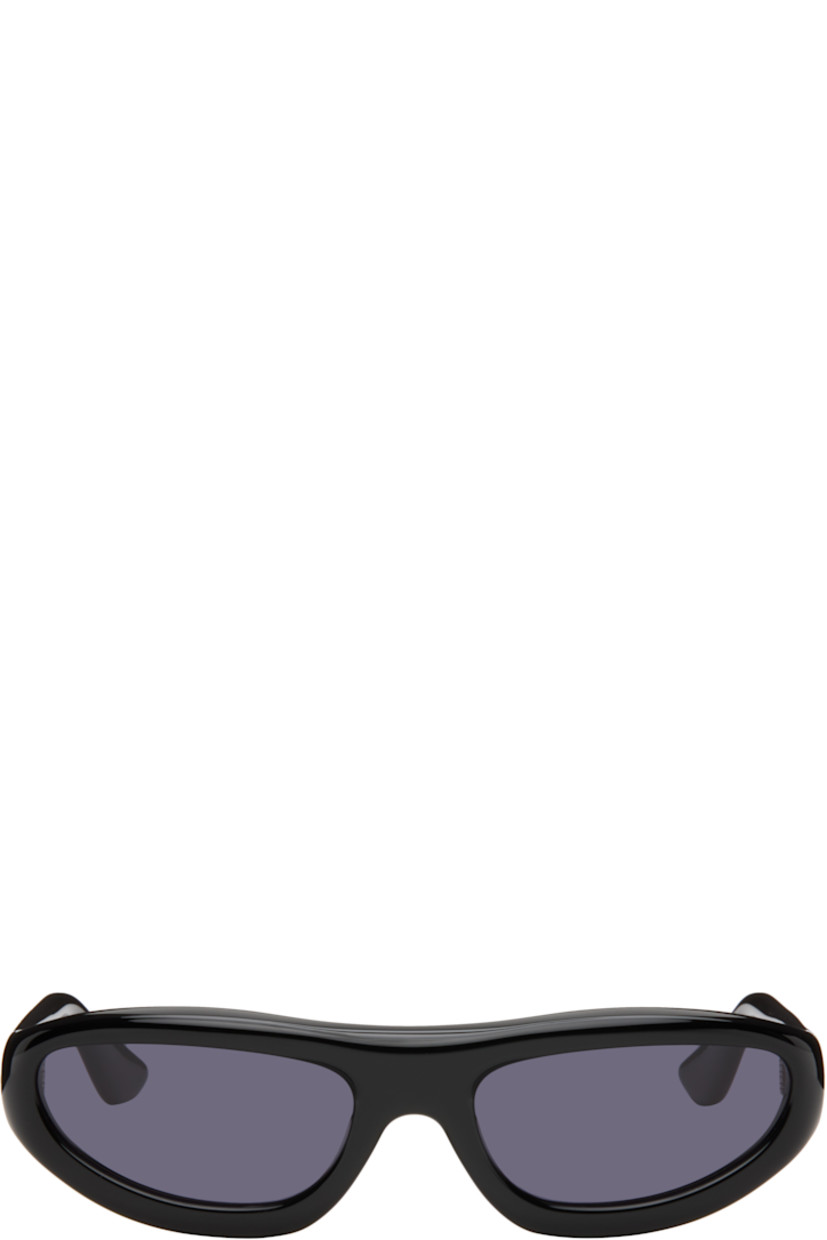 Handcrafted oval cellulose acetate-frame sunglasses.

· Black lenses
· 100% UVA/UVB protection
· Integrated nose pads
· Signature rivets at temples
· Includes pouch
· Size: 59.20 137

Part of the Bast collection.

Supplier color: Black/Black