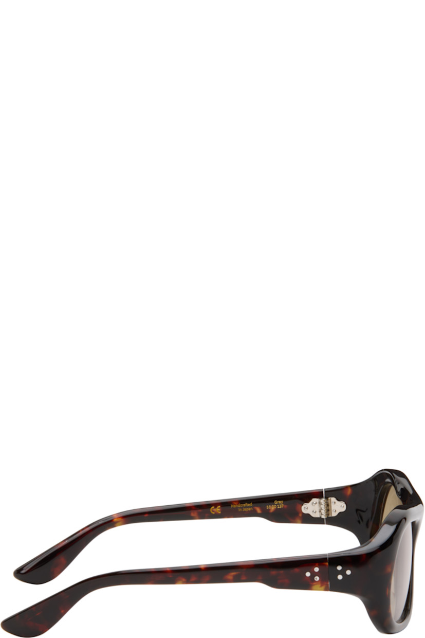Handcrafted aviator-style tortoiseshell cellulose acetate-frame sunglasses.

· Green lenses
· 100% UVA/UVB protection
· Integrated nose pads
· Rivets at temples
· Exposed core wires
· Silver-tone hardware
· Includes pouch
· Size: 55.20 137

Part of the Bast collection. 

Supplier color: Myrrh/Olive
