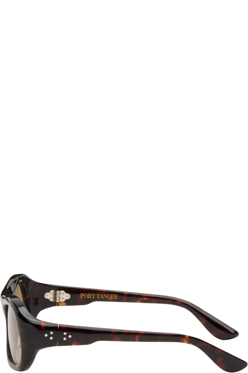 Handcrafted aviator-style tortoiseshell cellulose acetate-frame sunglasses.

· Green lenses
· 100% UVA/UVB protection
· Integrated nose pads
· Rivets at temples
· Exposed core wires
· Silver-tone hardware
· Includes pouch
· Size: 55.20 137

Part of the Bast collection. 

Supplier color: Myrrh/Olive