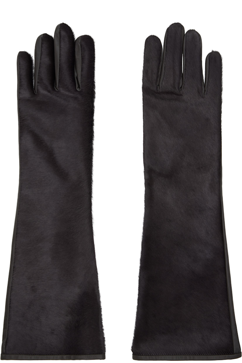 LWG-certified calf-hair and buffed nappa calfskin gloves.

Supplier color: Coffee