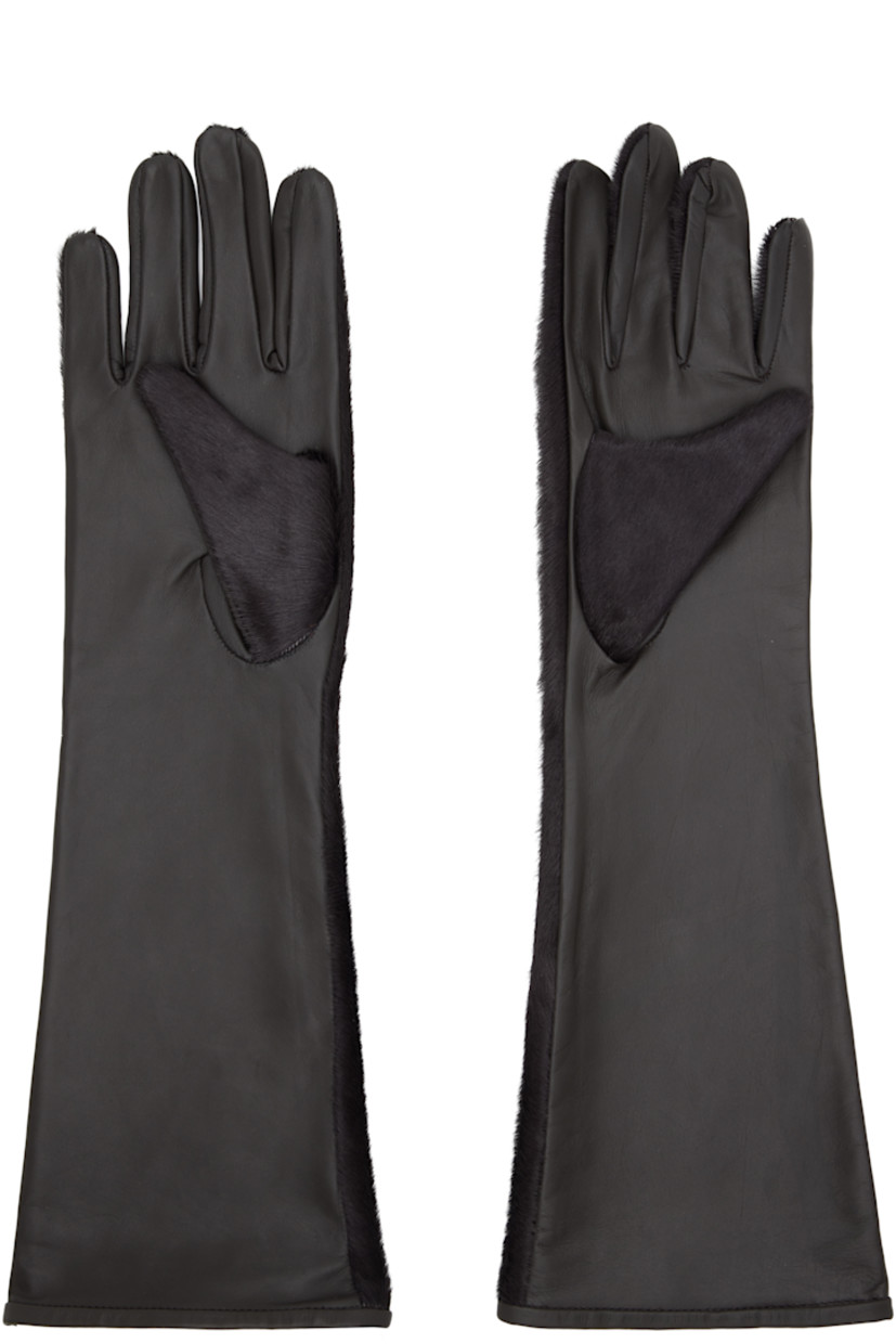 LWG-certified calf-hair and buffed nappa calfskin gloves.

Supplier color: Coffee