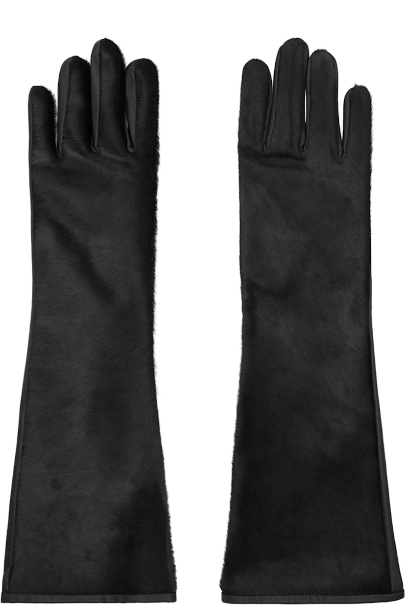 LWG-certified calf-hair and buffed nappa calfskin gloves.

Supplier color: Black