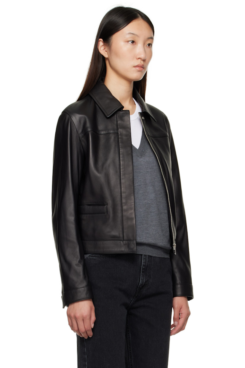 Buffed lambskin jacket.

· LWG-certified
· Spread collar
· Concealed zip closure with press-stud placket
· Welt pockets at waist
· Press-stud barrel cuffs
· Welt pocket at interior
· Viscose twill lining

Supplier color: Black