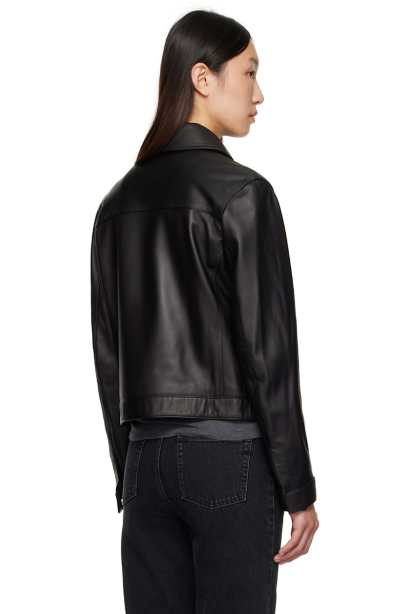 Buffed lambskin jacket.

· LWG-certified
· Spread collar
· Concealed zip closure with press-stud placket
· Welt pockets at waist
· Press-stud barrel cuffs
· Welt pocket at interior
· Viscose twill lining

Supplier color: Black
