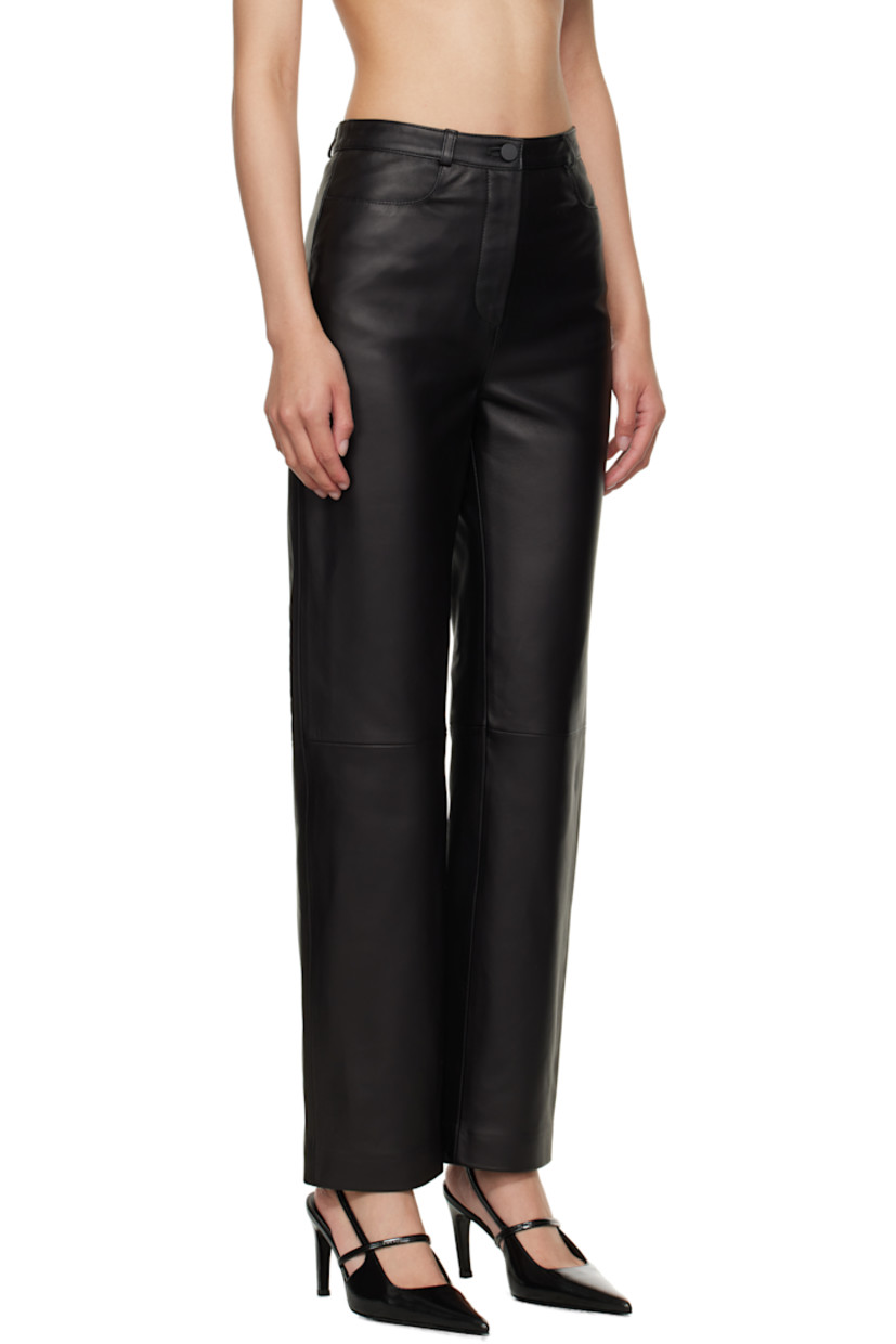 Buffed lambskin pants.

· LWG-certified
· Straight-leg
· Mid-rise
· Belt loops
· Three-pocket styling
· Zip fly
· Partial viscose twill lining

Supplier color: Black