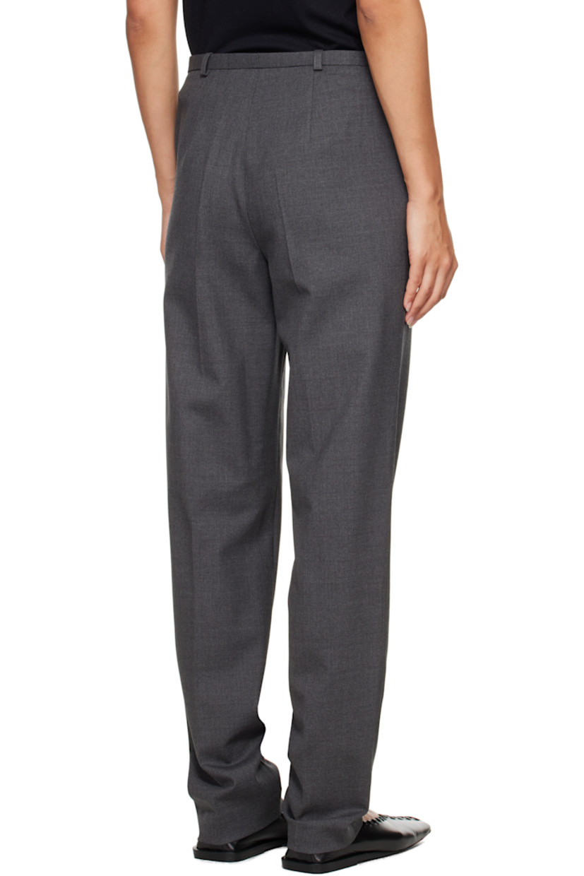Stretch virgin wool twill trousers.

· OEKO-TEX® STANDARD 100-certified
· Tapered
· Mid-rise
· Belt loops
· Two-pocket styling
· Zip fly
· Pinched seam at legs

Supplier color: Anthracite melange