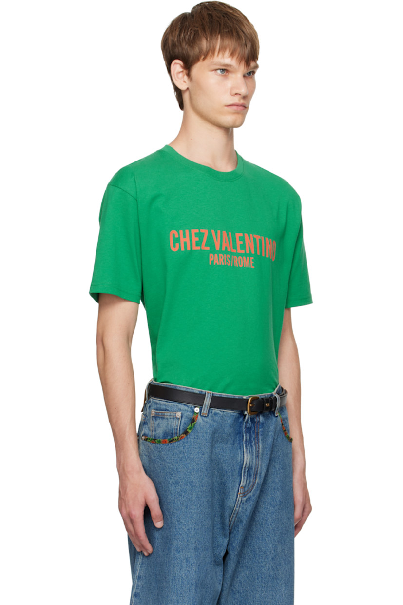 Cotton jersey T-shirt. 

· Rib-knit crewneck
· Logo printed at front 

Supplier color: Green