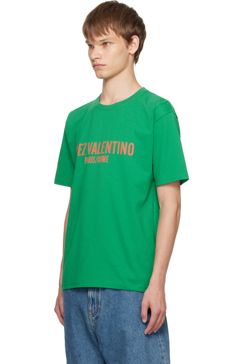 Cotton jersey T-shirt. 

· Rib-knit crewneck
· Logo printed at front 

Supplier color: Green