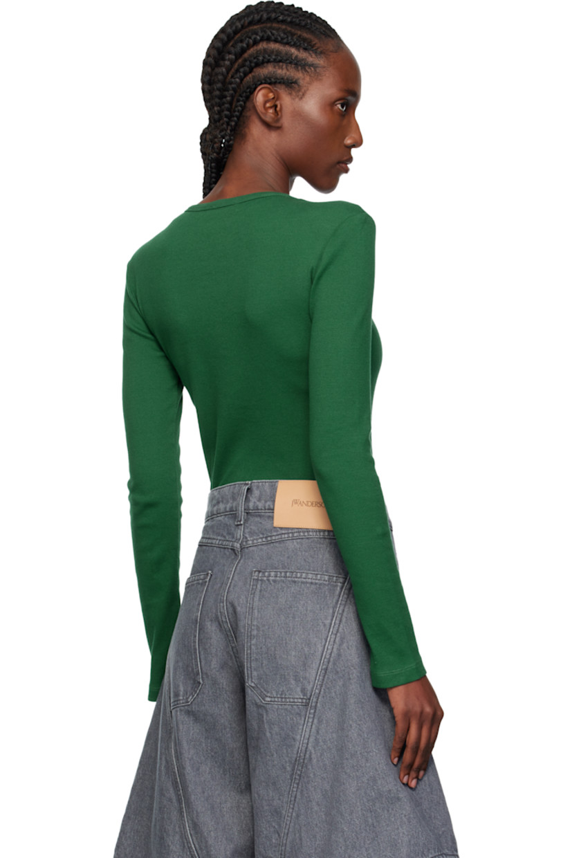Rib-knit stretch cotton T-shirt.

· Crewneck
· Logo embroidered at chest

Supplier color: Dark green