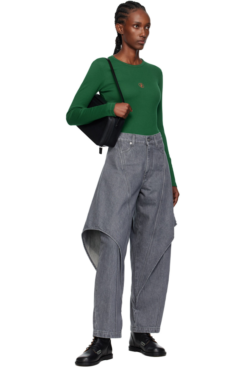 Rib-knit stretch cotton T-shirt.

· Crewneck
· Logo embroidered at chest

Supplier color: Dark green
