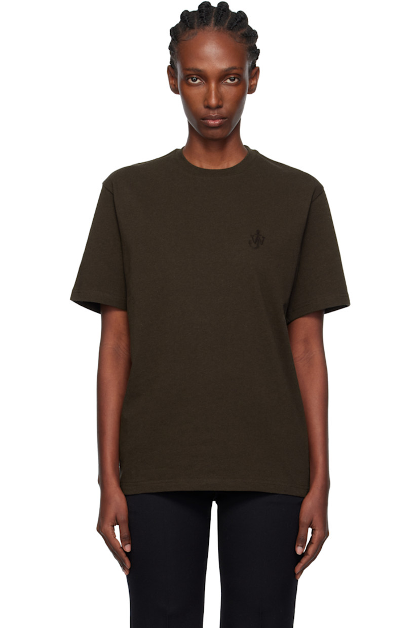 Cotton jersey T-shirt.

· Rib-knit crewneck
· Logo embroidered at chest

Supplier color: Dark brown melange