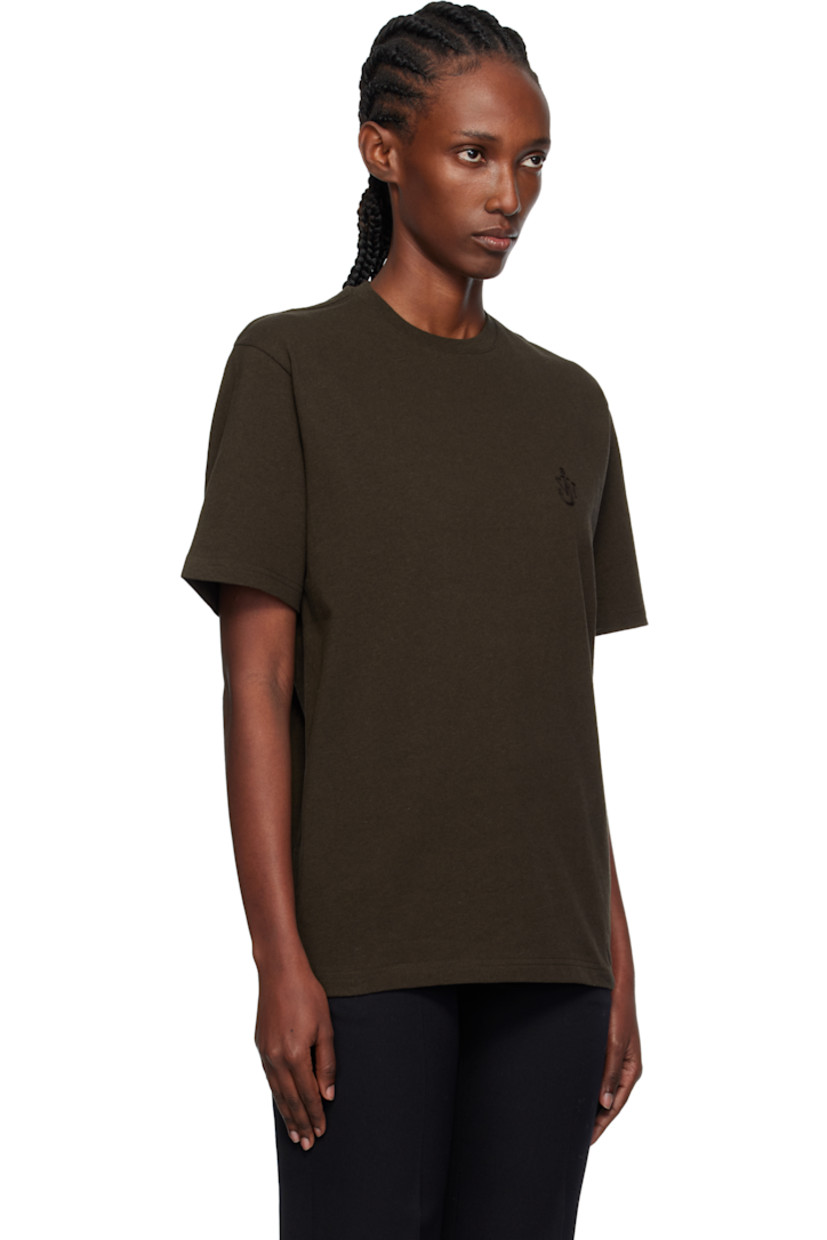 Cotton jersey T-shirt.

· Rib-knit crewneck
· Logo embroidered at chest

Supplier color: Dark brown melange