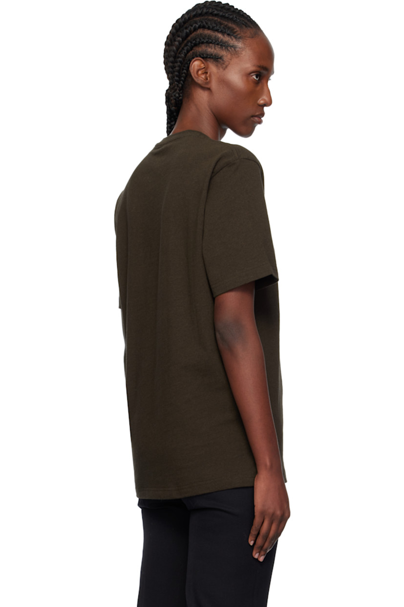 Cotton jersey T-shirt.

· Rib-knit crewneck
· Logo embroidered at chest

Supplier color: Dark brown melange