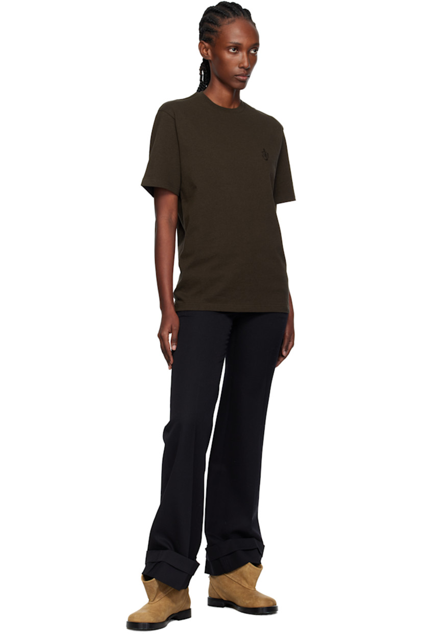 Cotton jersey T-shirt.

· Rib-knit crewneck
· Logo embroidered at chest

Supplier color: Dark brown melange