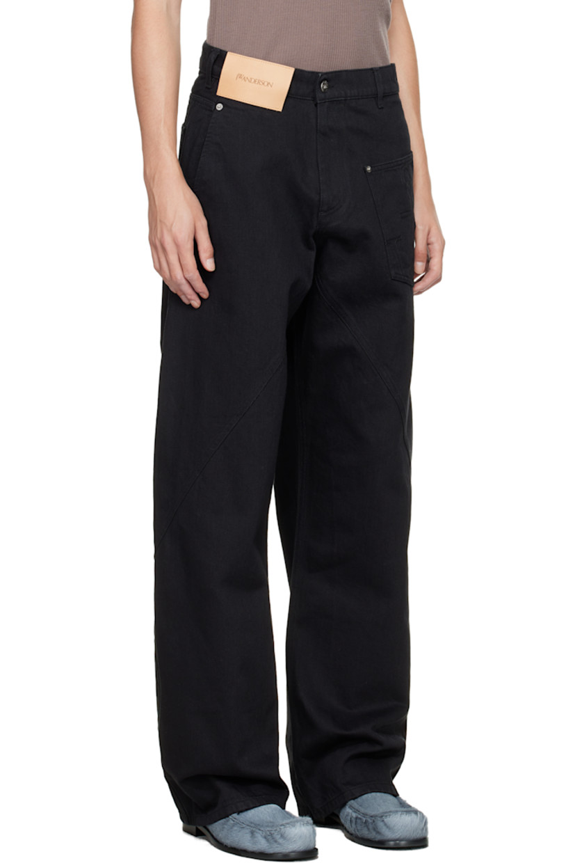 Non-stretch denim jeans.

· Belt loops
· Five-pocket styling
· Zip fly
· Logo patch at front waistband
· Logo embroidered at front pocket
· Twisted inseams and outseams
· Hammer loop at outseam

Supplier color: Black