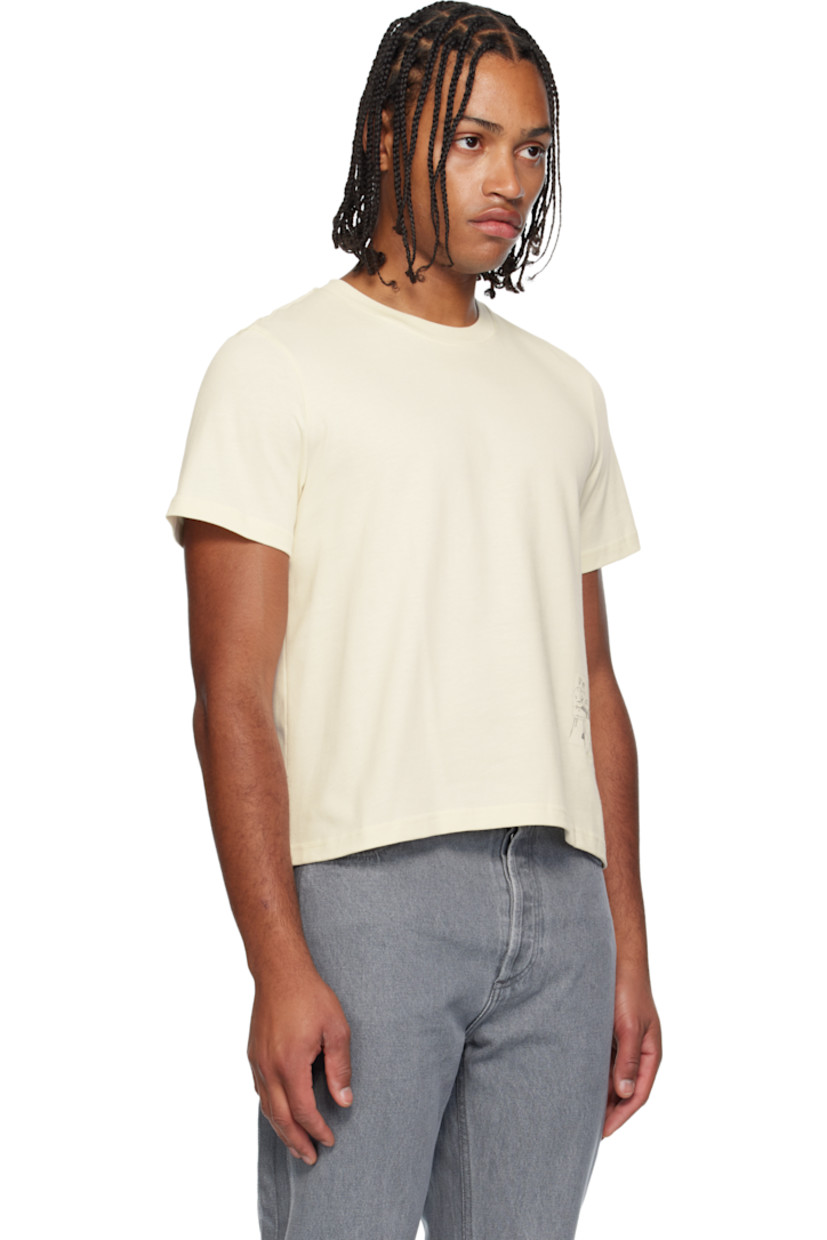 Cotton jersey T-shirt.

· Rib-knit crewneck
· Printed graphic and embroidered logo at front

Supplier color: Off white