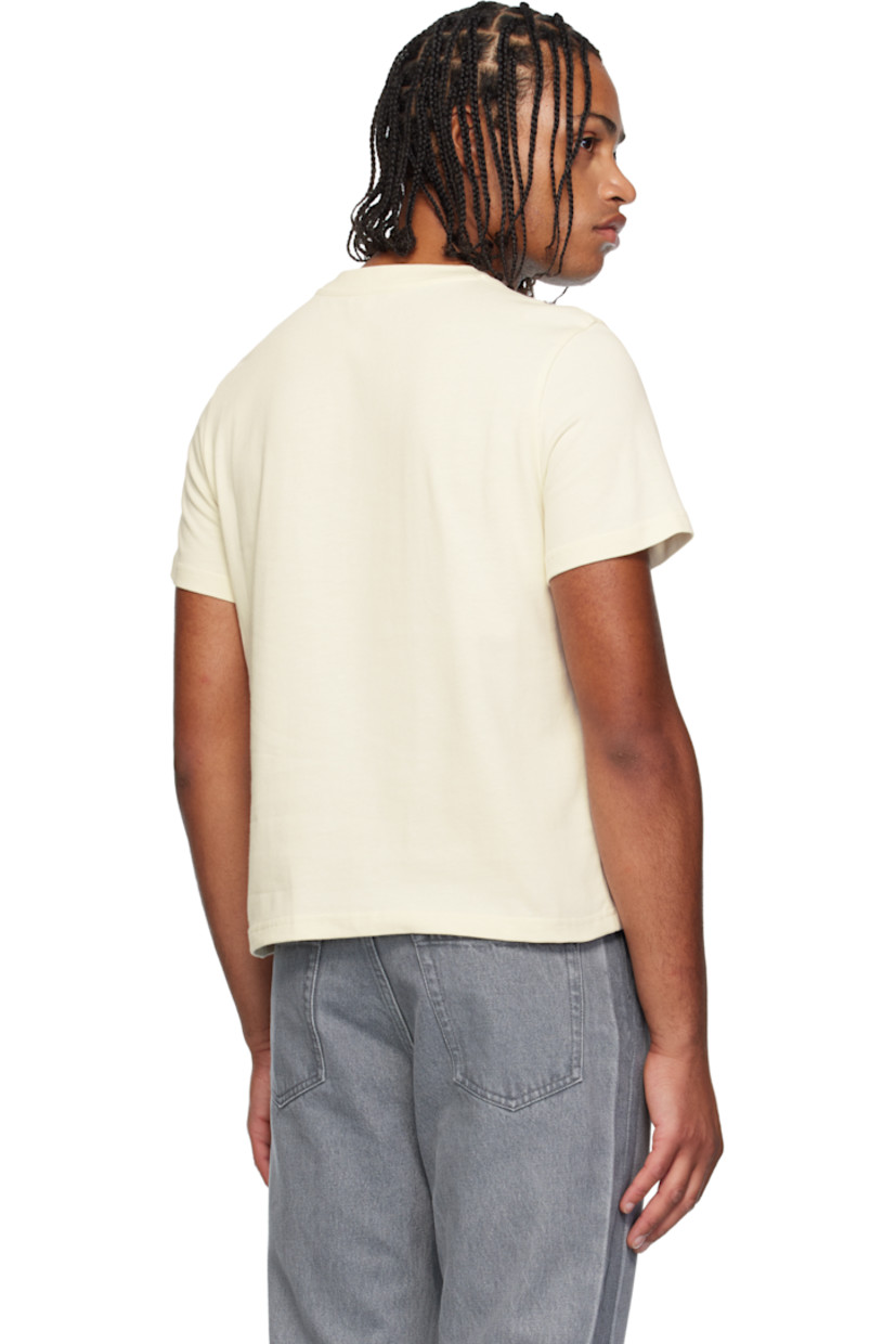 Cotton jersey T-shirt.

· Rib-knit crewneck
· Printed graphic and embroidered logo at front

Supplier color: Off white