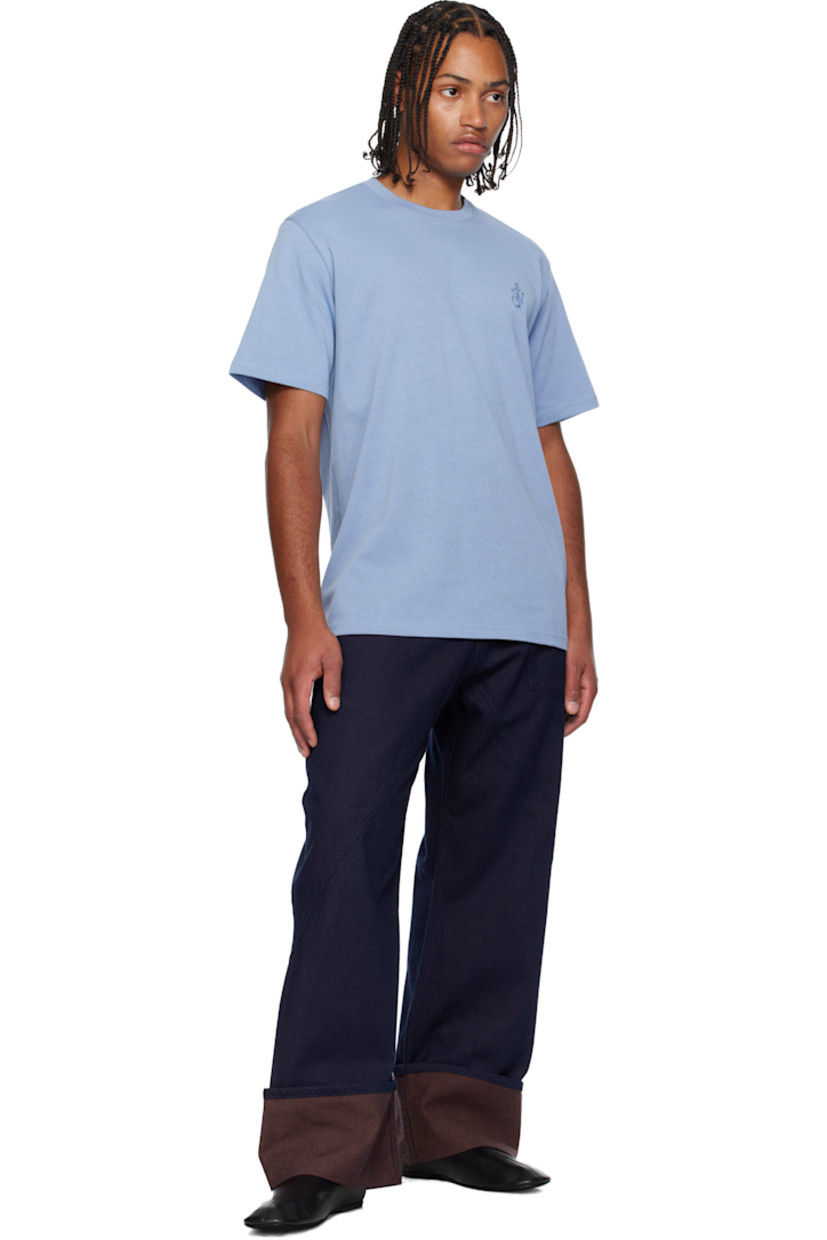 Cotton jersey T-shirt.

· Rib-knit crewneck
· Logo embroidered at chest

Supplier color: Steel blue