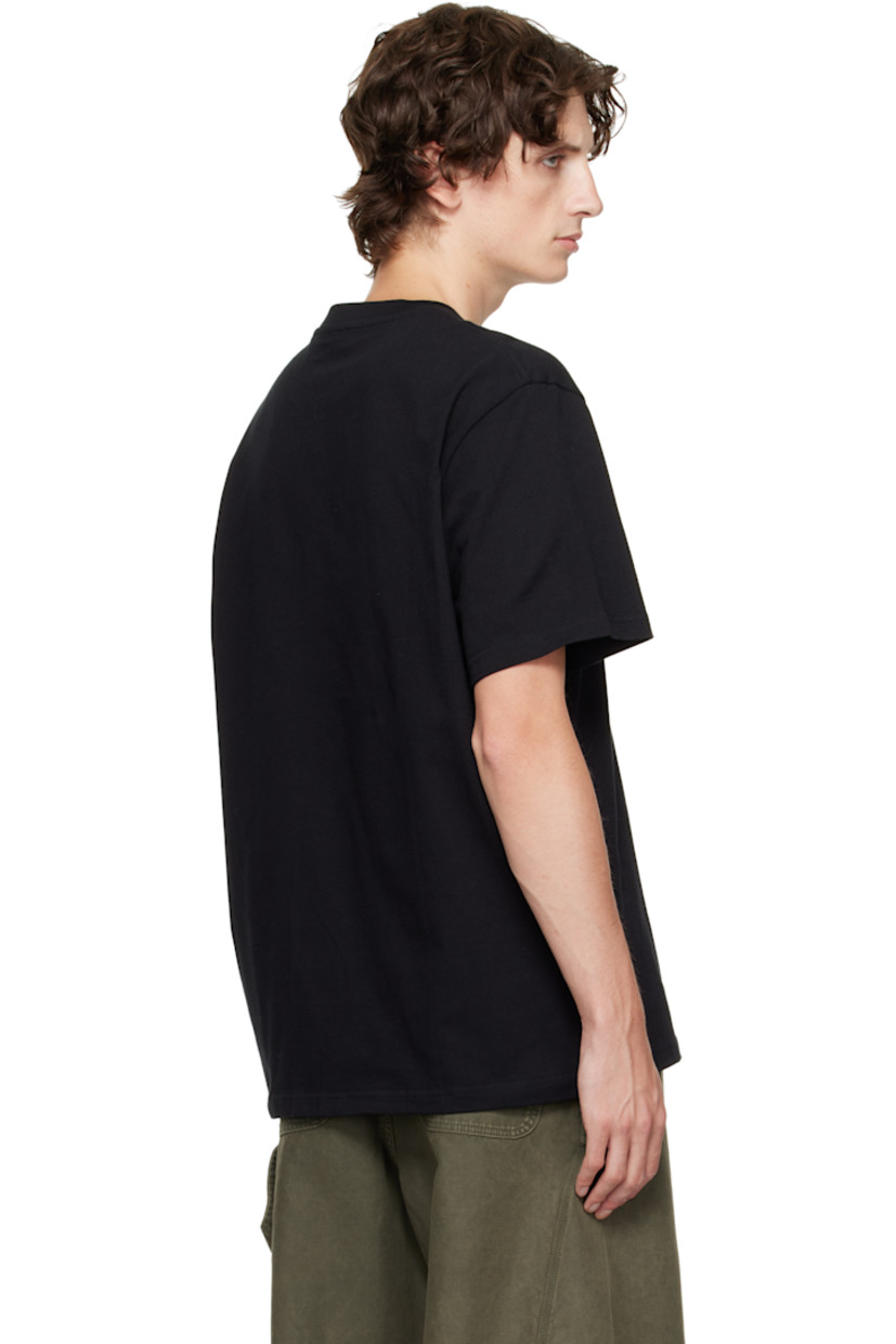 Cotton jersey T-shirt. 

· Rib-knit crewneck
· Logo embroidered at chest
· Dropped shoulders

Supplier color: Black