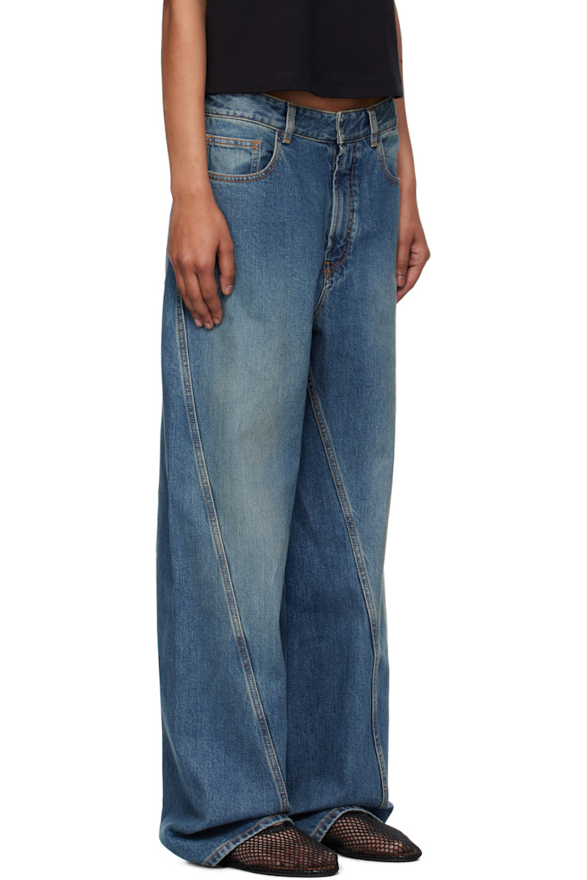 Stretch denim jeans.

· Fading throughout
· Straight-leg
· Mid-rise
· Belt loops
· Five-pocket styling
· Zip fly
· Twisted inseams and outseams
· Logo-engraved silver-tone hardware
· Contrast stitching in orange

Supplier color: Mineral