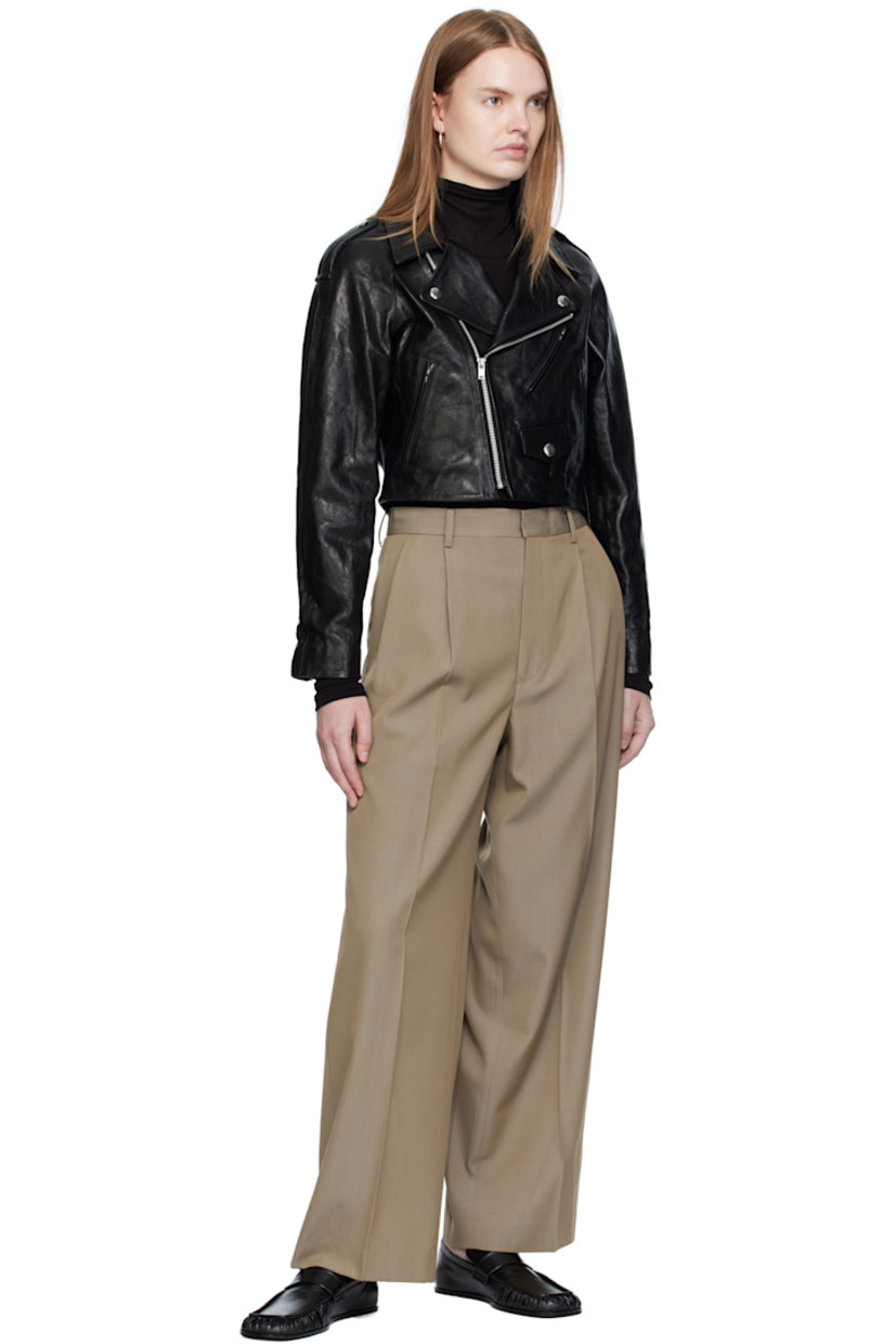 Grained lambskin jacket.

· Notched lapel
· Offset zip closure
· Coin pocket and zip pockets at front
· Cropped hem
· Raglan sleeves
· Epaulets
· Zip expansion panel at cuffs
· Full quilted satin lining
· Silver-tone hardware

Supplier color: Black