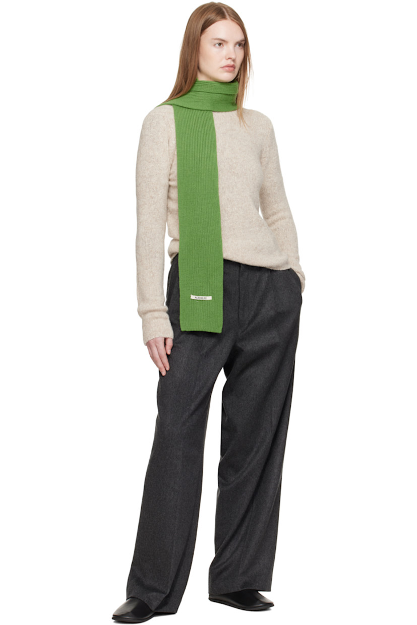 Brushed knit cashmere sweater.

· Marling throughout
· Rib-knit crewneck, hem, and cuffs

Supplier color: Top gray beige