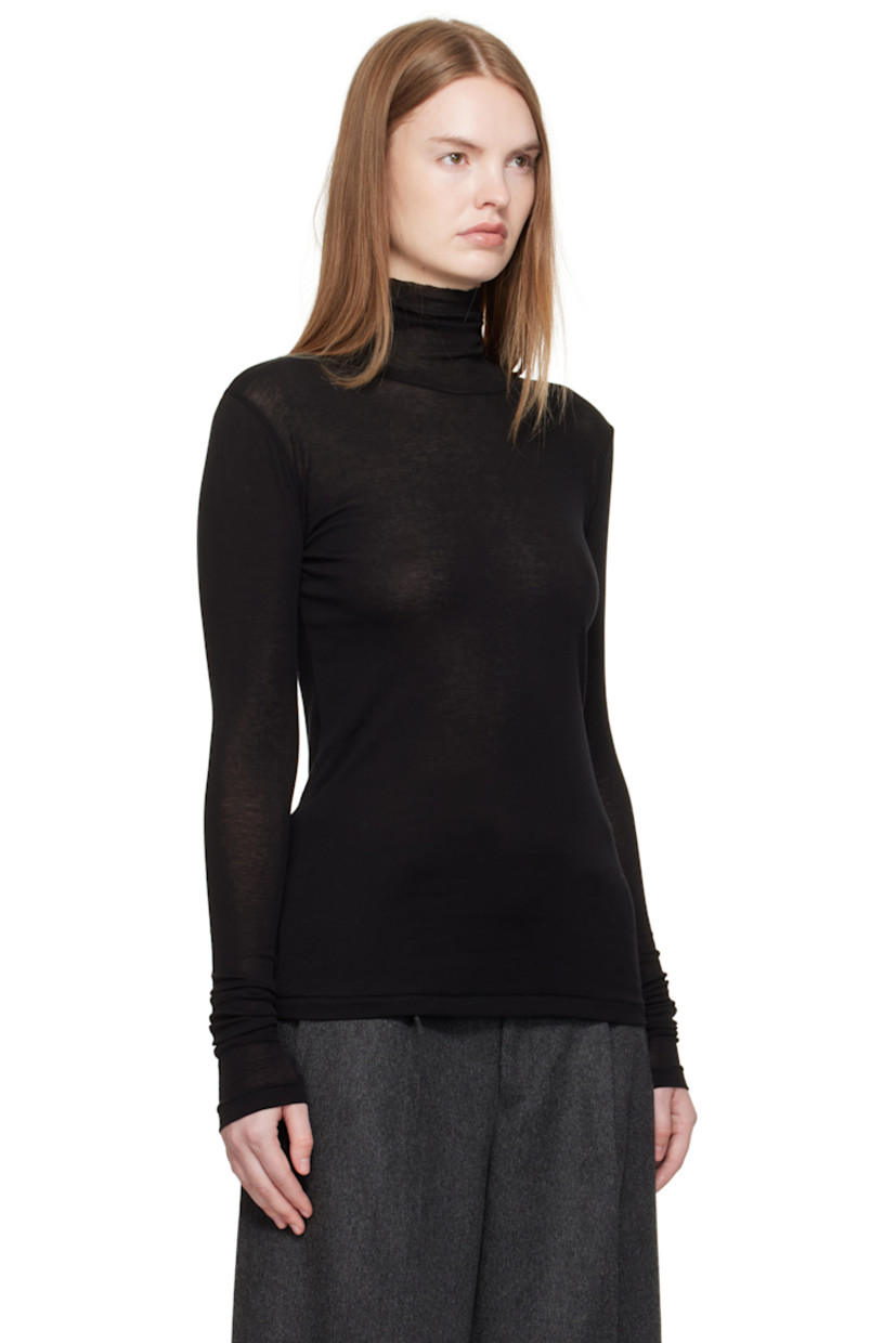 Cotton jersey turtleneck. Sheer and lightweight.

Supplier color: Black