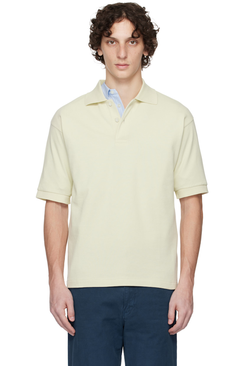 Heavyweight pima cotton piqué polo.

· Rib-knit spread collar and cuffs
· Two-button placket
· Dropped shoulders

Supplier color: Pistachio