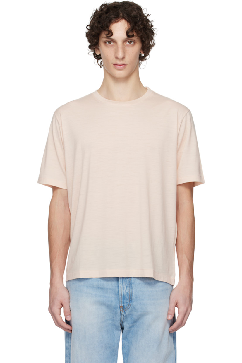 Wool jersey T-shirt. Rib-knit crewneck.
 
Supplier color: Light pink