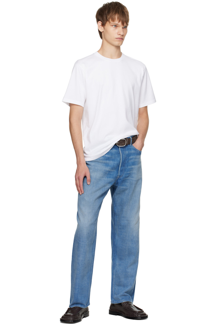 Extra-long staple pima cotton jersey T-shirt. Rib-knit crewneck.

Supplier color: White