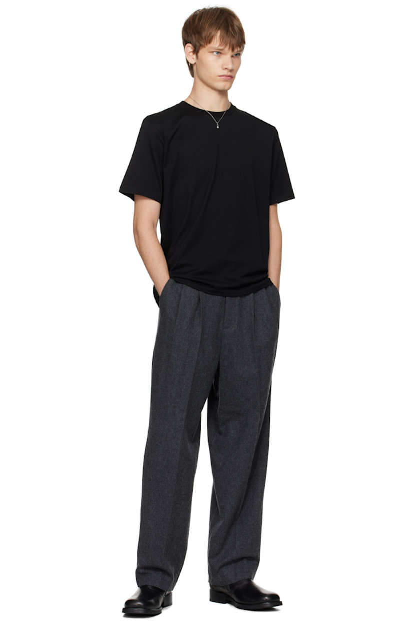 Extra-long staple pima cotton jersey T-shirt. Rib-knit crewneck.

Supplier color: Black