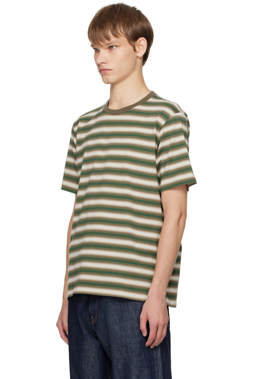 Cotton jersey T-shirt.

· Gradient stripes throughout
· Rib-knit crewneck

Supplier color: Fade brown stripe