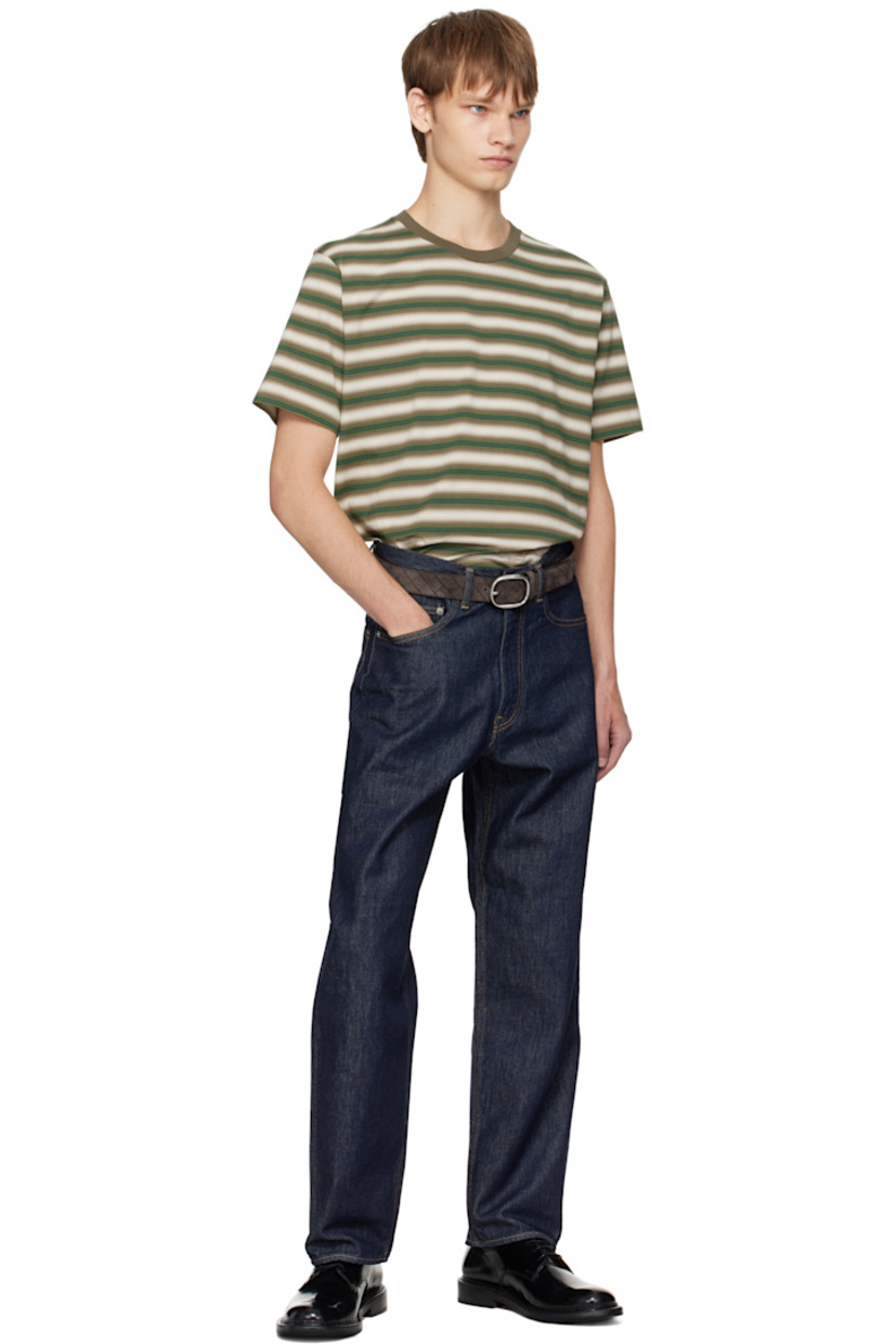 Cotton jersey T-shirt.

· Gradient stripes throughout
· Rib-knit crewneck

Supplier color: Fade brown stripe