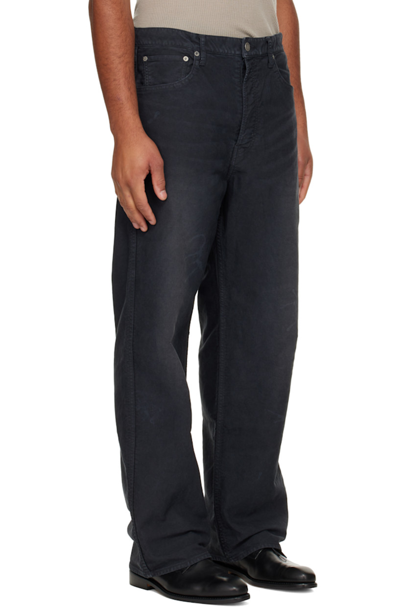 Garment-dyed cotton corduroy trousers.

· Fading throughout
· Straight-leg
· High-rise
· Belt loops
· Five-pocket styling
· Button fly
· Logo patch at back waistband

Supplier color: Black