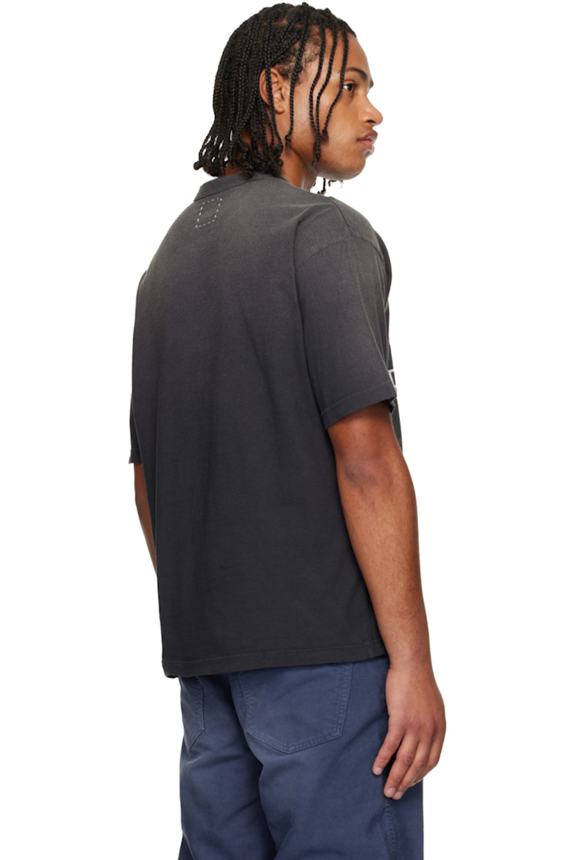 Cotton jersey T-shirt. 

· Fading throughout 
· Rib-knit crewneck
· Patch pocket at chest
· Dropped shoulders
· Contrast stitching in white at back collar 

Supplier color: Black