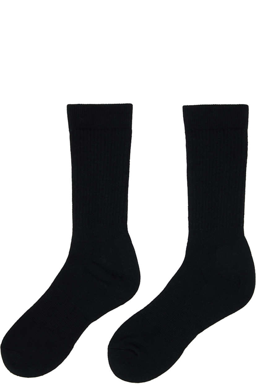 Two pairs of calf-high French terry socks.

· Rib-knit cuffs
· Logo patch at toe

Supplier color: Black