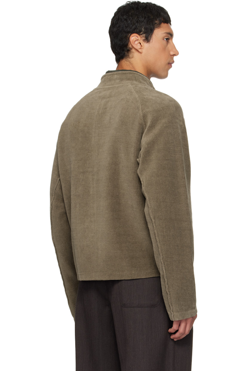 Cotton corduroy jacket. 

· Stand collar 
· Two-way zip closure 
· Exposed seam at raglan sleeves 

Supplier color: Faded taupe jersey corduroy