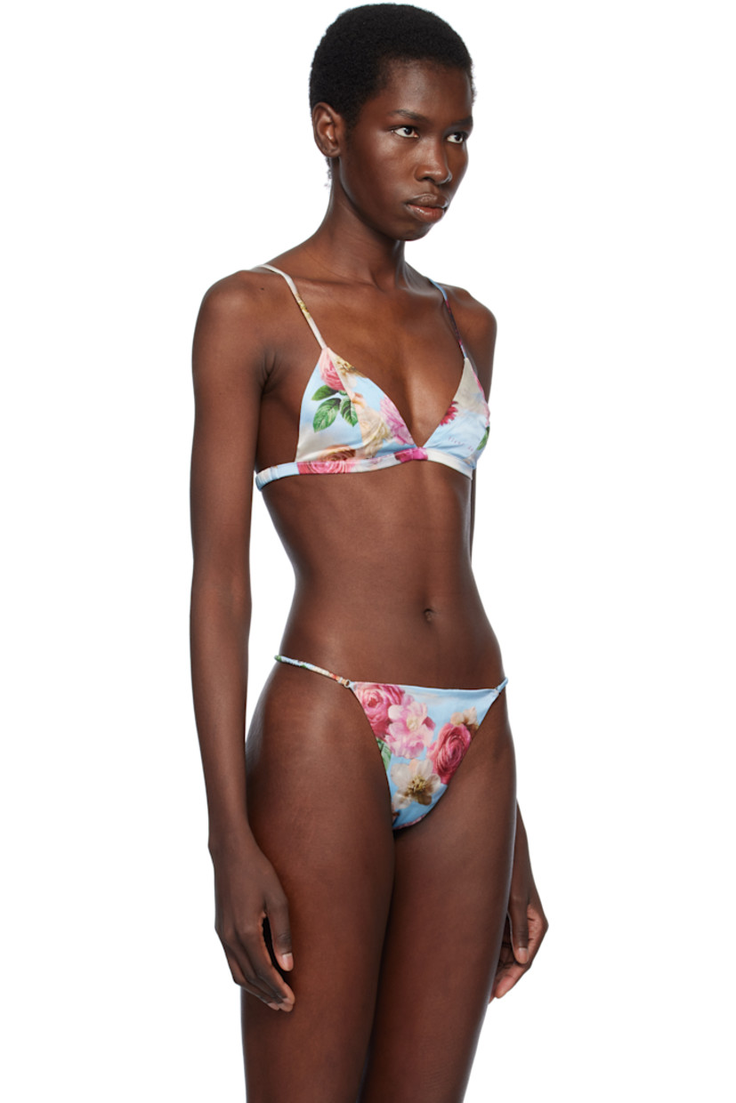 Stretch silk satin bra. Floral pattern printed throughout.

· Logo printed at front
· Adjustable spaghetti shoulder straps
· Elasticized strap with hook-eye fastening at back
· Unlined

Supplier color: Dream of fleur print