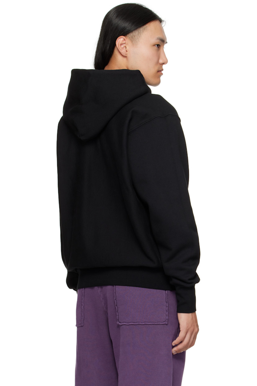 Heavyweight brushed cotton fleece hoodie.

· Pre-shrunk and garment-dyed
· Eyelets at hood
· Kangaroo pocket
· Jersey cropped hem and cuffs
· Jersey gusset at side seams
· Dropped shoulders

Supplier color: Jet black