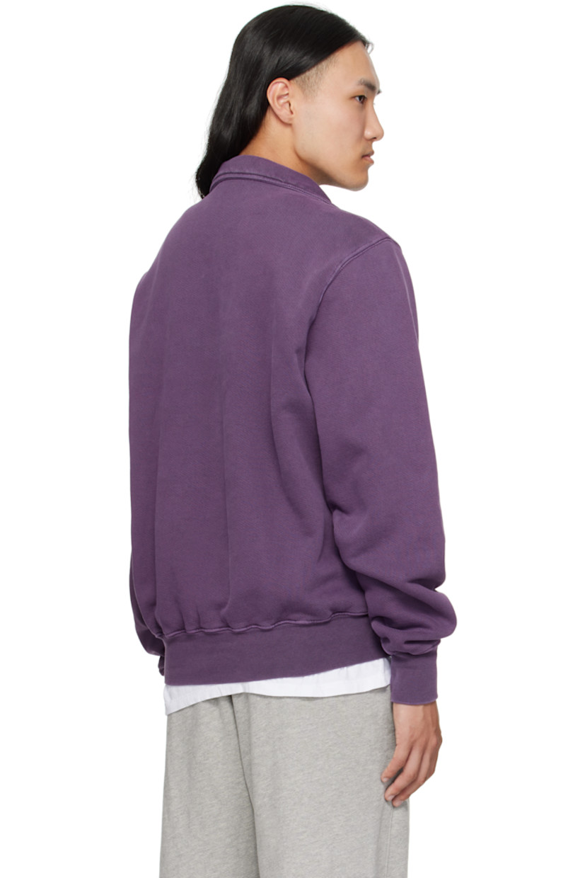 Heavyweight brushed cotton fleece sweatshirt.

· Pre-shrunk and garment-dyed
· Fading throughout
· Stand collar
· Half-zip closure
· Rib-knit hem and cuffs
· Dropped shoulders

Supplier color: Washed violet