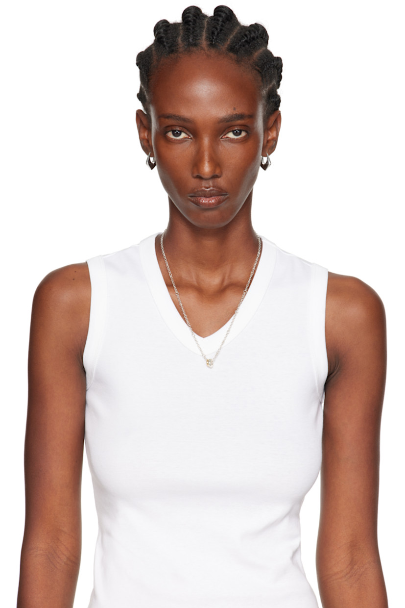 Handcrafted rolo chain necklace in sterling silver. 

· O-rings in 18k gold and sterling silver 
· Hinged-post fastening 
· L20"

Supplier color: Silver/Gold